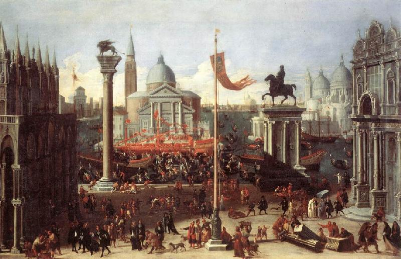 HEINTZ, Joseph the Younger Imaginary Scene with Venetian Buildings sg Germany oil painting art